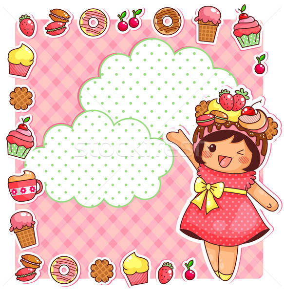 Sweet ensemble cute cartoon fille bonbons [[stock_photo]] © ayelet_keshet