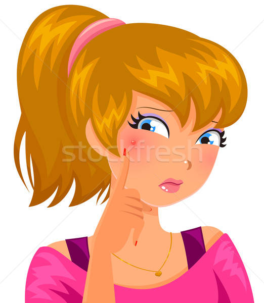 Brufolo ragazza guancia donna faccia triste Foto d'archivio © ayelet_keshet