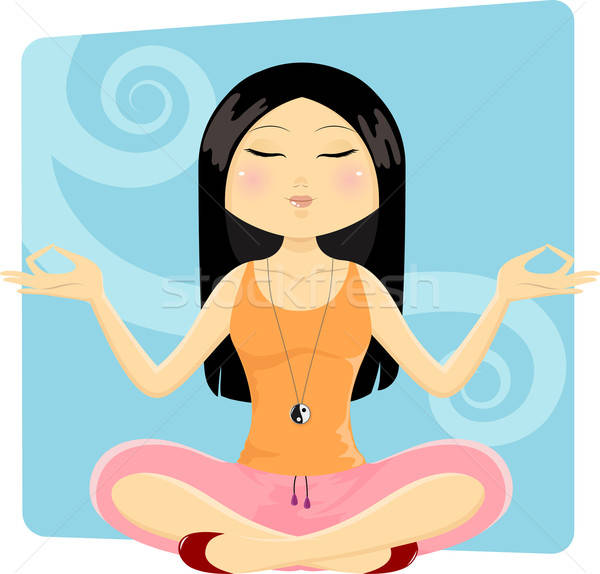 Yoga kız pozisyon mutlu sağlık güzellik Stok fotoğraf © ayelet_keshet
