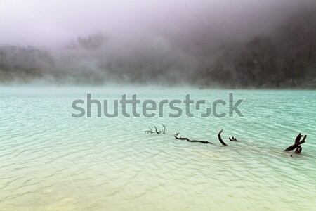 Köd sziget lefelé homok vulkáni kráter Stock fotó © azamshah72