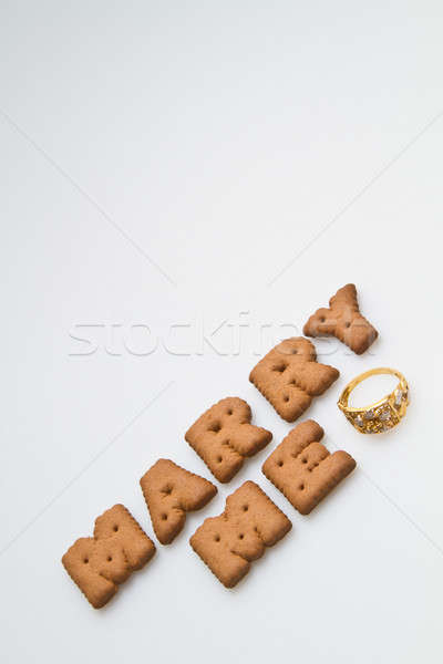 Stock fotó: Engem · kilátás · szavak · barna · kekszek · arany