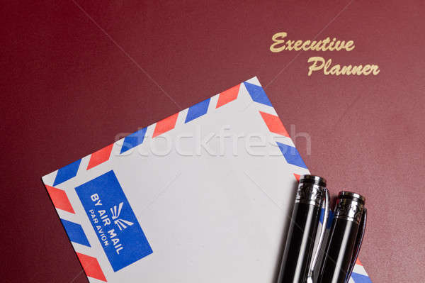 [[stock_photo]]: Planificateur · enveloppe · brun · exécutif · blanche · deux