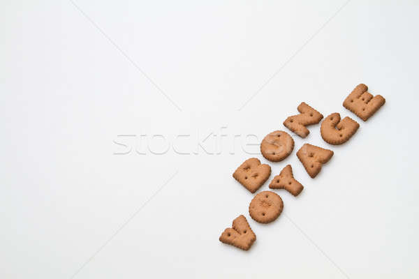 Utazás kifejezés barna kekszek egyezség fehér Stock fotó © azamshah72