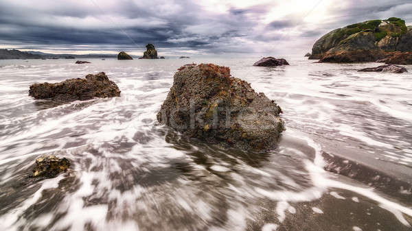 Strand landschap zonsondergang dag water Stockfoto © Backyard-Photography