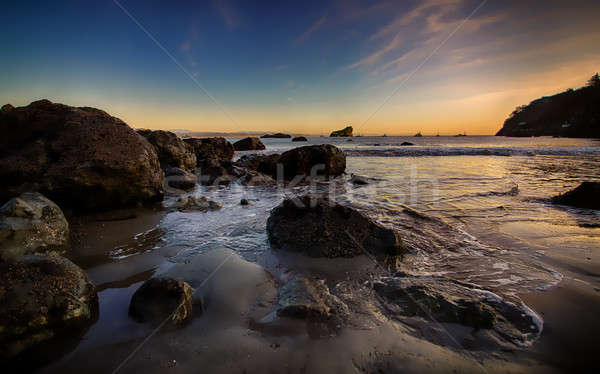 Strand landschap zonsondergang dag water Stockfoto © Backyard-Photography