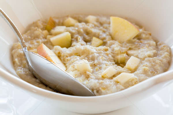 Oatmeal breakfast in modern white bowl Stock photo © backyardproductions