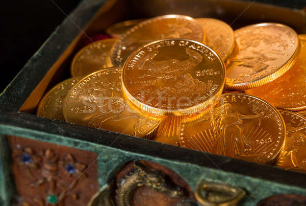 Coleção um moedas de ouro ouro Águia dourado Foto stock © backyardproductions