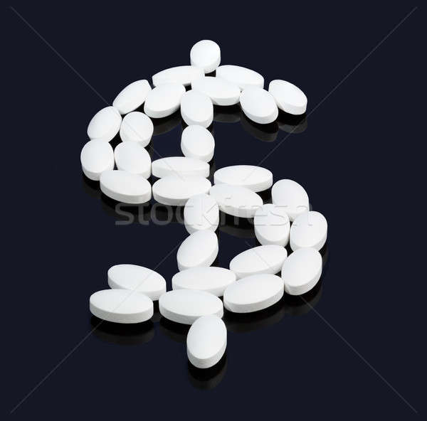 Foto d'archivio: Bianco · ortografia · simbolo · del · dollaro · multipla · droga · vitamine