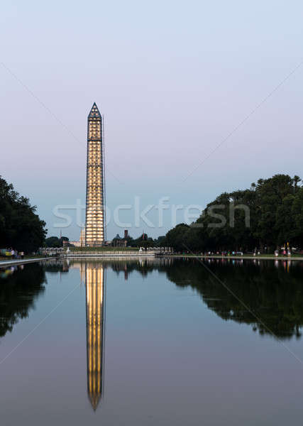 Foto stock: Washington · Monument · noite · 500 · andaime · reparar · dano