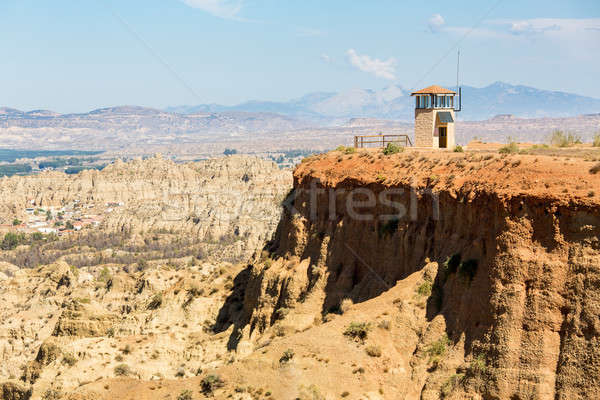 Overlook over rugged eroded valley near Guadix Spain Stock photo © backyardproductions