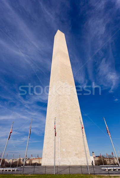 Wide angle vedere Monumentul Washington iarnă zi cer Imagine de stoc © backyardproductions