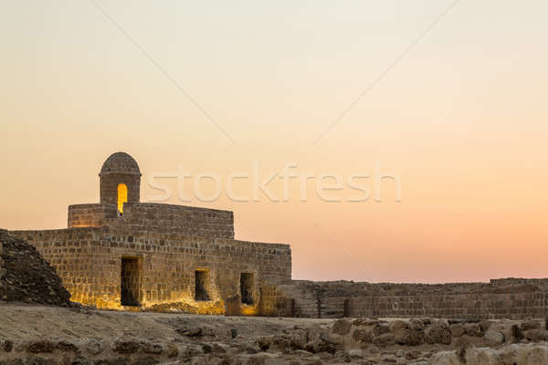 Old Bahrain Fort at Seef at sunset Stock photo © backyardproductions