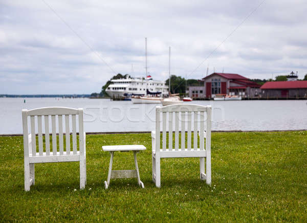 Pair of garden chairs by Chesapeake bay Stock photo © backyardproductions