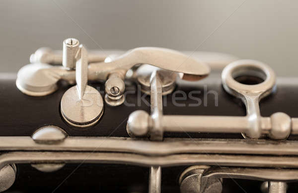 Macro image of keys and pads of clarinet Stock photo © backyardproductions