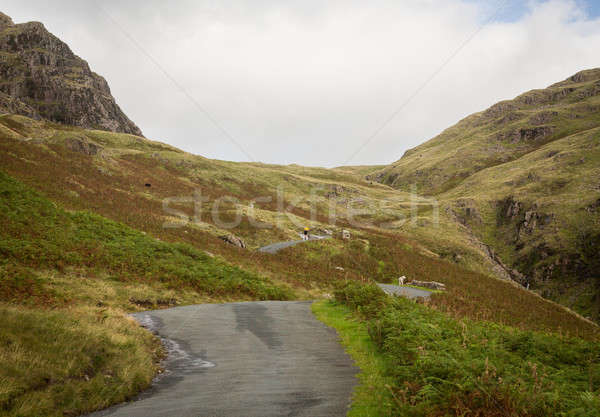 Kilátás passz meredek angol Lake District út Stock fotó © backyardproductions