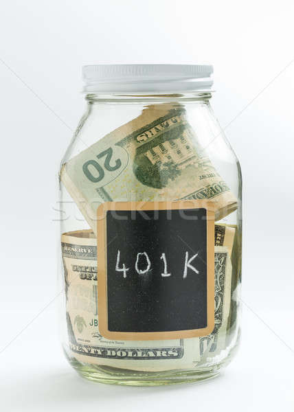 Glass Jar with chalk panel used for 401K retirement Stock photo © backyardproductions