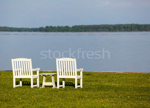 Pair of garden chairs by Chesapeake bay Stock photo © backyardproductions
