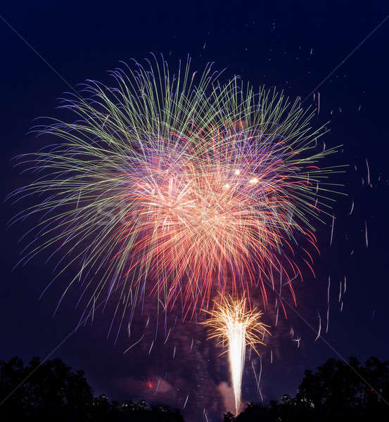 Fireworks in dark sky ready for isolation Stock photo © backyardproductions