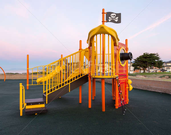 Stock photo: Pirate ship children climbing frame