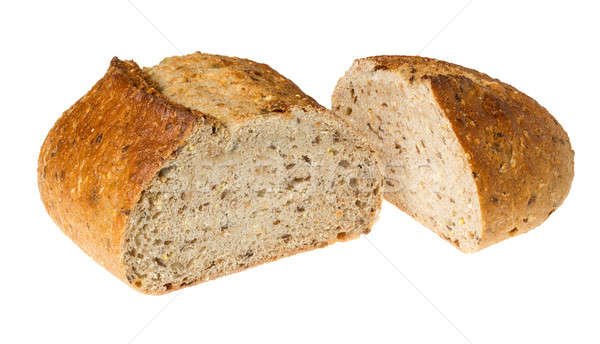Artisan whole wheat bread isolated against white Stock photo © backyardproductions