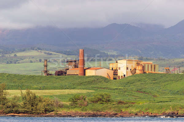 Stock photo: Abandoned sugar mill on coast of Kauai