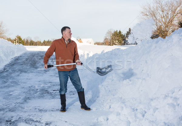 Foto d'archivio: Senior · adulto · uomo · fuori · unità · neve