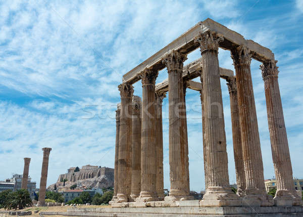 Stock photo: Temple of Zeus with Acropolis