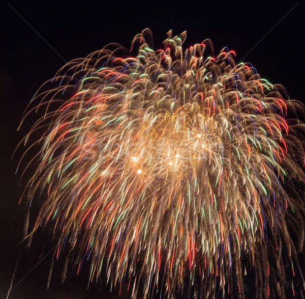 Fireworks in dark sky ready for isolation Stock photo © backyardproductions