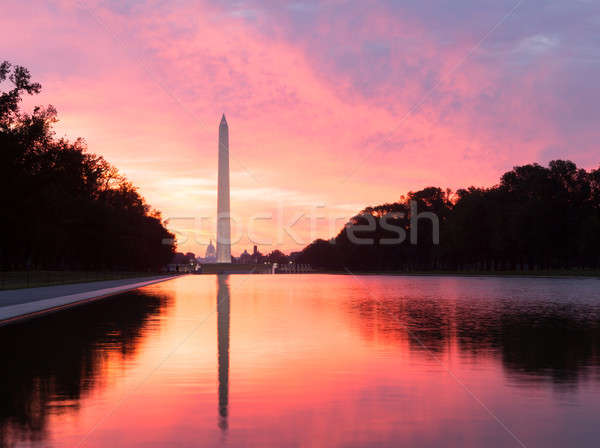 Briljant zonsopgang zwembad heldere Rood oranje Stockfoto © backyardproductions