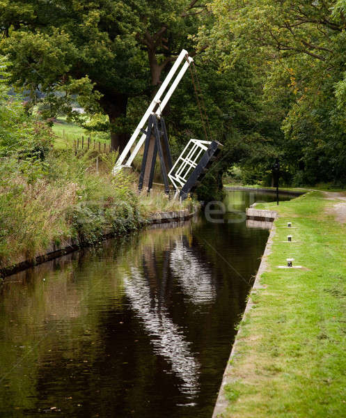 Open bridge over still canal Stock photo © backyardproductions