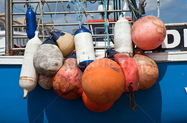 Stock photo: Colorful boat bumpers