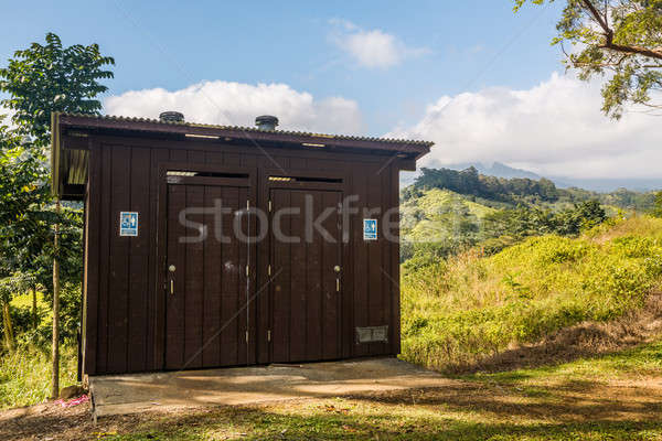 Wooden restroom in forest Stock photo © backyardproductions