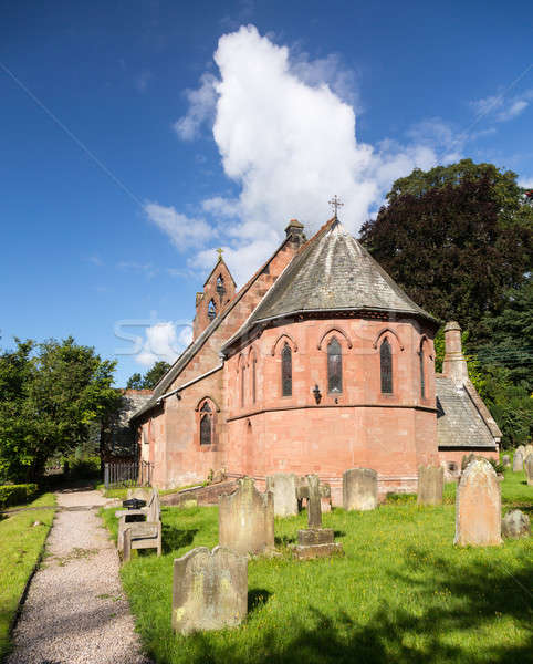 St Hilary Church Erbistock by River Dee Stock photo © backyardproductions