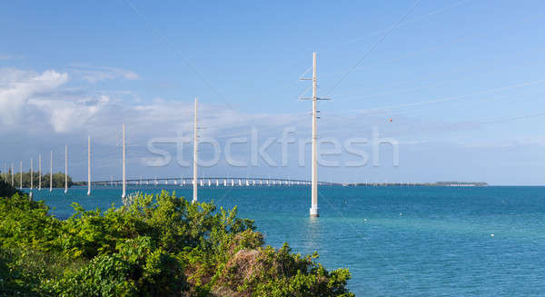 Florida Keys bridge and power pylons Stock photo © backyardproductions