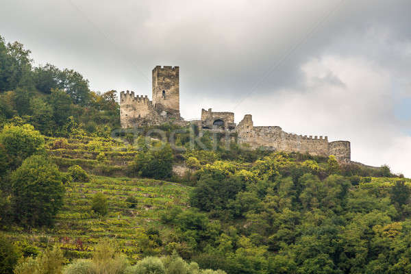 Hinterhaus Ruins on the hillside above Spitz Stock photo © backyardproductions