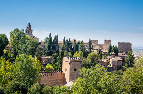 View alhambra palazzo Spagna chiesa giardini Foto d'archivio © backyardproductions