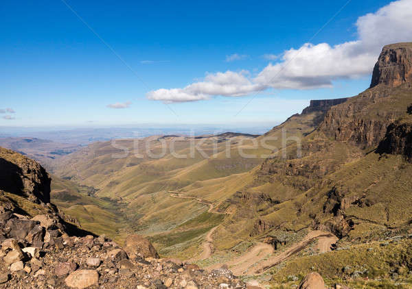 Lesoto valle carretera montanas Sudáfrica Foto stock © backyardproductions