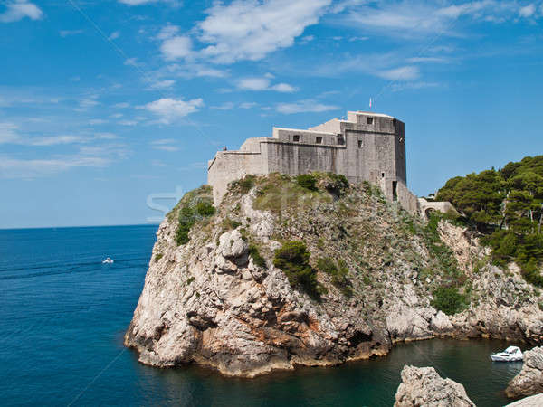 Stock foto: Mittelalterlichen · Festung · Dubrovnik · alten · Festung · Klippe