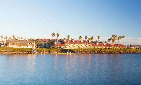 Stock photo: Expensive homes and boats ventura
