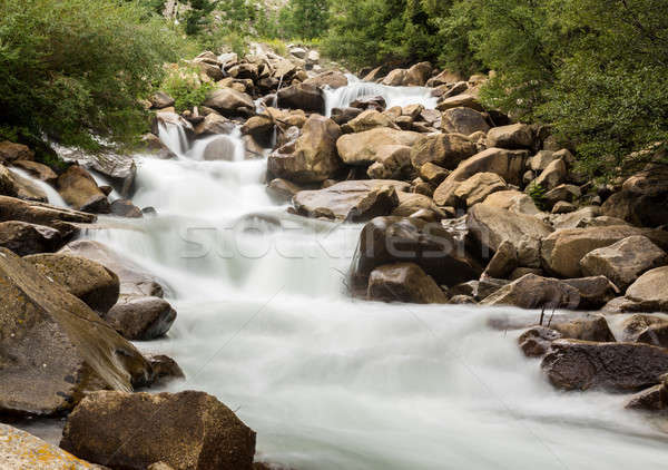 Blurred motion simple shot of mountain river Stock photo © backyardproductions