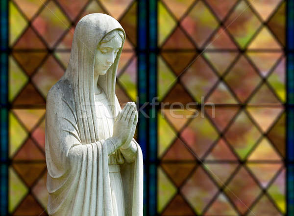 Isolated statue of Mary against window Stock photo © backyardproductions