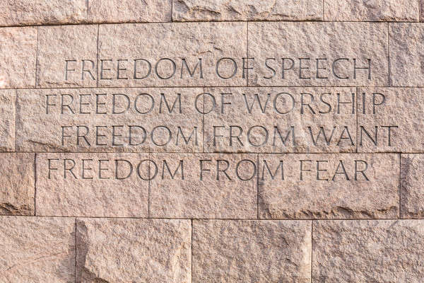 Quote at Roosevelt memorial Washington DC Stock photo © backyardproductions