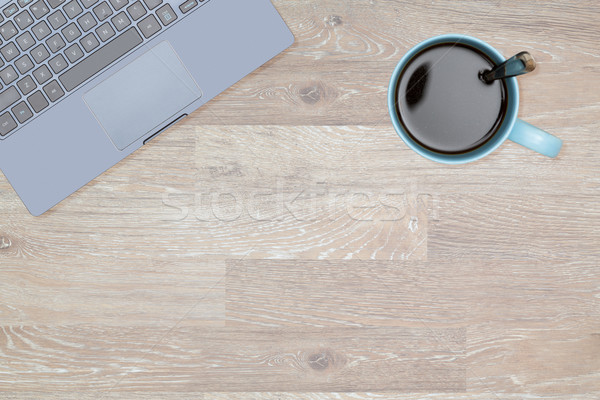 Stock photo: Hero Header image of tidy desktop with mug of coffee