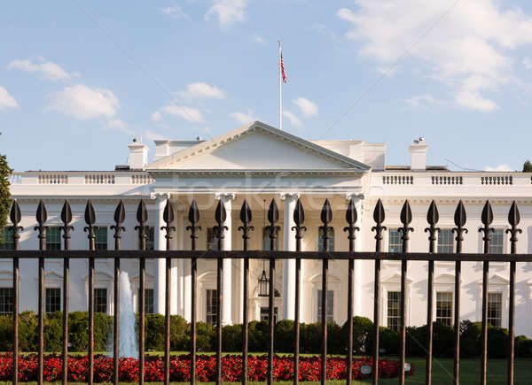 Witte huis Washington DC achter bars hoofd- entree Stockfoto © backyardproductions