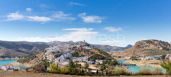 Hilltop town of Iznajar in Andalucia Stock photo © backyardproductions