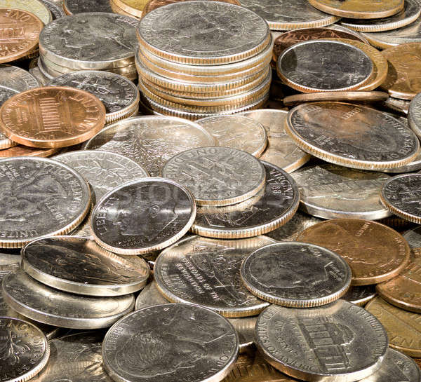 Pile of loose US coins in macro Stock photo © backyardproductions
