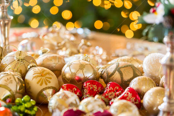Christmas decorations on table Stock photo © backyardproductions