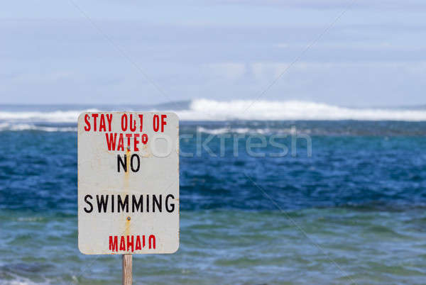 No swimming danger sign Tunnels Beach Stock photo © backyardproductions