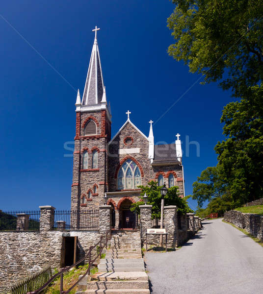 Taş kilise feribot park hizmet Stok fotoğraf © backyardproductions