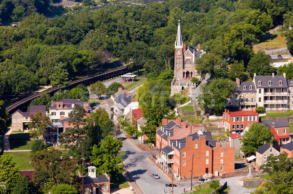 Aerial view Harpers Ferry national park Stock photo © backyardproductions